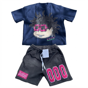 Conjunto de Camiseta Gráfica Oversize Personalizada Color Oliva y Pantalones Cortos de Forro Polar para Hombre, Ropa Urbana de Algodón Pesado para Verano, Fabricante - Product Image 6