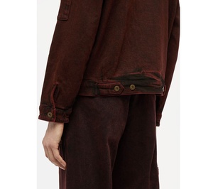 Veste de travail en jean délavé style vintage américain pour homme, personnalisée, avec fermeture éclair ornée de strass, vente en gros - Product Image 6