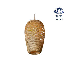 Blue Lotus Rattan Oval Pendant <b>Light</b> E27 <b>LED</b> 2700K Warm White Large Mounted Ceiling Lamp for Living <b>Room</b> - Product Image 1