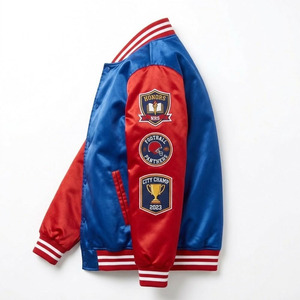 Professional High Quality <b>Thin</b> Winter Wear Long Sleeves New Design Stand Collar <b>Men</b> Satin <b>Jacket</b> in Solid Color - Product Image 3