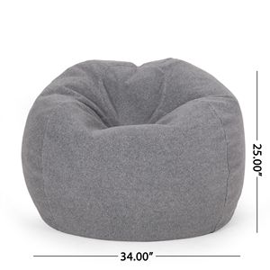 Kavel 3 pies gris redondeado Bean Bag sofá cómodo y elegante decoración del hogar - Product Image 3