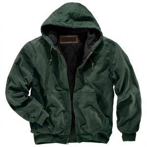 Chaqueta de Motociclista de Lona Encerada para Hombre, Diseño OEM ODM, con Cremallera Negra, Capucha, Resistente al Viento, Transpirable, Informal, para Otoño, Trabajo al Aire Libre, Personalizable - Product Image 2