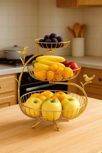 Luxury Multi Layer Metal <b>Fruit</b> Basket Rack Kitchen Countertop <b>Storage</b> Organizer for home hotel restaurant - Product Image 3