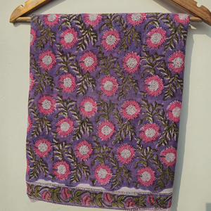 Sarong en coton imprimé à la main, paréo floral, couverture de plage bohème pour femme, 100% coton - Product Image 4