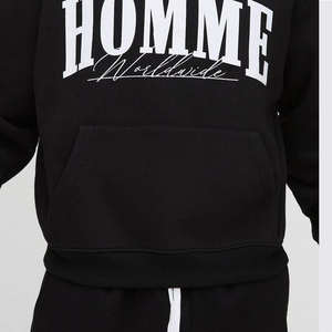 Fabricant sur mesure, vente en gros de sweats à capuche unisexes, basiques en coton, avec appliques, broderies, impressions en relief, sweats à capuche noirs pour hommes - Product Image 3