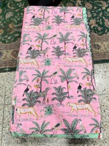 <b>Indian</b> Cotton Handmade Kantha Bedspread Reversible <b>Quilt</b> for Home Decor Hospitality Projects and Premium Bedding Collections - Product Image 2