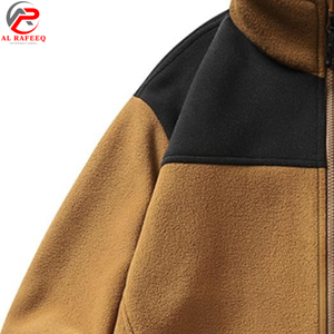 Chaqueta de lana polar personalizada para hombre, con cremallera, diseño de bloques de color, para exteriores, talla grande, con logotipo personalizado. - Product Image 5
