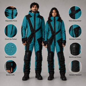 Traje de Esquí Impermeable y Cortavientos Personalizado, Chaqueta de Nieve Aislante Unisex, Conjunto de Pantalones con Tirantes, Ropa de Exterior de Marca Privada - Product Image 6