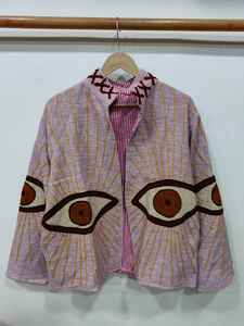 Chaqueta de algodón bordada Suzani del fabricante, ropa exterior étnica colorida, chaqueta étnica de algodón para fiestas, chaqueta bomber Suzani. - Product Image 2