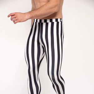 กางเกงเลกกิ้งรัดรูปสำหรับผู้ชาย ผ้าฝ้ายใยไผ่ ความยาวเต็มตัว เอวยางยืด สำหรับออกกำลังกายและเล่นกีฬา แบบซับลิเมชั่น รับผลิตตามแบบ OEM - Product Image 5