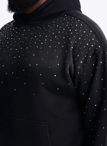 เสื้อฮู้ดดี้ทรงหลวมสำหรับผู้ชาย ผ้าฝ้ายฟลีซหนานุ่ม แขนเสื้อแบบดรอปโชว์เดอร์ มีกระเป๋าจิงโจ้ ขอบแขนเสื้อแบบริบ สไตล์ลำลอง - Product Image 5