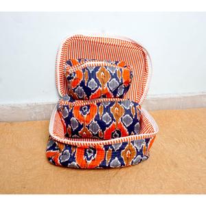 Ensemble de 3 sacs suspendus pliables en coton de haute qualité avec fermeture éclair pour femmes, rangement multi-compartiments pour maquillage et cosmétiques - Product Image 4