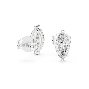Boucles d'oreilles en or rose 14 carats avec diamants de laboratoire de taille marquise pour femmes |   Vêtements de soirée |   Nouveau diamant cultivé - Product Image 6