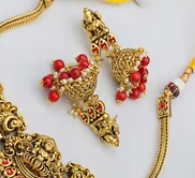 พรีเมี่ยมคุณภาพโบราณแบบดั้งเดิมวัดหินสร้อยคอทองคำเครื่องประดับสำหรับผู้หญิงสำหรับงานแต่งงานและงานปาร์ตี้ชุบทอง - Product Image 2