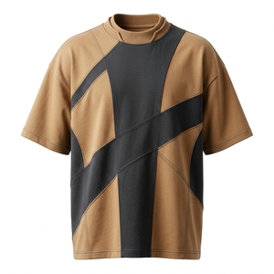 เสื้อยืดโอเวอร์ไซส์ผ้าคอตตอนฟลีซ 300 GSM แขนสั้น พิมพ์ลายกราฟิก ดีไซน์ตะเข็บแบบพิเศษ แฟชั่นสตรีท OEM สำหรับผู้ชาย - Product Image 1