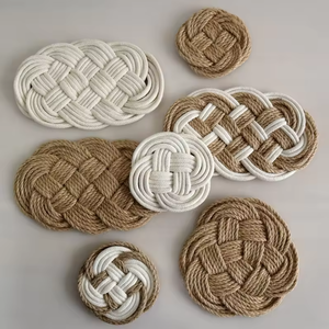 Classic Eco-Friendly High Quality Jute Coaster Set Sustainable Braided <b>Table</b> <b>Mats</b> Wholesale - Product Image 1