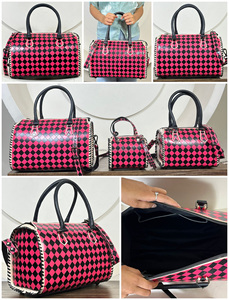 Bolsa de Viaje de Cuero a Cuadros Multifuncional Hecha a Mano, Gran Capacidad, Fabricante Mayorista, Bolsos de Moda para Mujer - Product Image 3