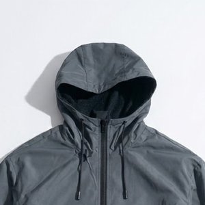 RTS New Arrivals Custom Logo Gray Black Men's 100% Nylon <b>Wind</b> <b>Breaker</b> Sets Breathable Quick Dry Vintage Highstreet Hoodies Short - Product Image 6