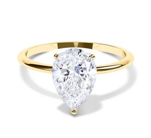 Bijoux élégants en argent sterling 925 plaqué or rose avec pierre en moissanite taille poire, cadeau d'anniversaire certifié, bijoux fins de luxe - Product Image 1