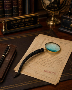 Loupe à poignée en corne noire, loupe de lecture vintage en métal, style antique, accessoire de bureau décoratif, classique pour la maison - Product Image 4