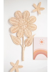 Cute Flower Rattan <b>Wall</b> <b>Hanging</b> For Kids Room Nursery Decor Classroom Playroom Handmade <b>Boho</b> Floral Interior <b>Wall</b> Accent - Product Image 4
