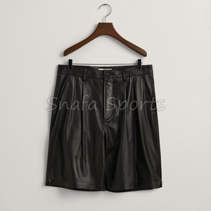 กางเกงขาสั้นหนังแท้คุณภาพสูงสั่งทำพร้อมโลโก้ขายส่งสำหรับผู้ชาย มีกระเป๋า หนังแท้ 100% - Product Image 6