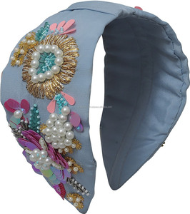 Diadema de Tela Ligera y Duradera de Alta Calidad para Bebés Niñas, Decoración para el Cabello, Regalo para Fiestas, Accesorios para el Cabello, Precio Bajo, Estilo Indio - Product Image 1