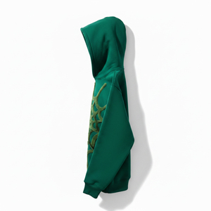 Sudadera con capucha lisa para hombre, de forro polar, con diseño de telaraña de diamantes de imitación, estilo urbano, para venta al por mayor, con etiqueta personalizada, proveedor de sudaderas tipo chándal - Product Image 1