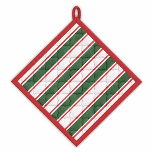 Porta ollas de algodón con diseño de rayas impresas, porta ollas de alta calidad, porta ollas con aislamiento térmico para uso en la cocina en Navidad - Product Image 2