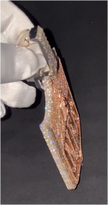 Colgante Personalizado Unisex de Plata 925 con Baño de Oro Rosa, Diseño de Escudo 3D con Incrustaciones de Moissanita, Corte Brillante Redondo, Estilo Hip Hop - Product Image 4