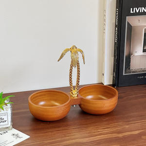 Luxury Silver <b>3</b> Section Serving Bowl With Gold Reindeer Handle Elegant Metal Triple Nut Tray For Christmas Home Decor - Product Image 5