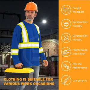 Sweat-shirt de sécurité haute visibilité pour le travail en extérieur, classe 2 ANSI, vêtements réfléchissants imperméables avec logo pour le personnel de terrain - Product Image 6