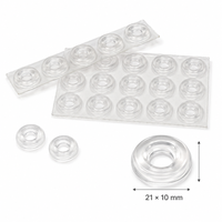 Butoirs de tiroir plats transparents en PVC, auto-adhésifs, protection de surface 21x10mm