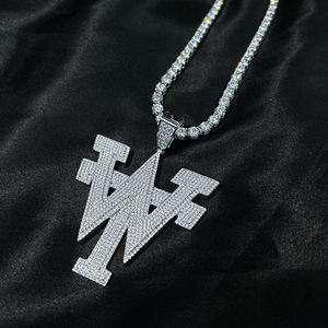 Pendentif Lettre en Moissanite Plaqué Or 18K, 39g, en Argent Sterling 925 Micro-Pavé, Bijou Unisexe Hiphop pour Homme, Idéal pour Fêtes et Déclarations - Product Image 4