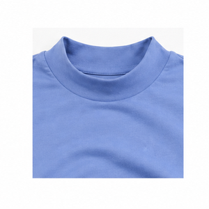 เสื้อยืดคอกลมแขนสั้นทรงเข้ารูปสำหรับผู้หญิง สีฟ้าเพริวินเคิล ผ้าคอตตอนผสมอีลาสเทนเนื้อเจอร์ซีย์น้ำหนักเบา สวมใส่ได้ทุกวัน - Product Image 6