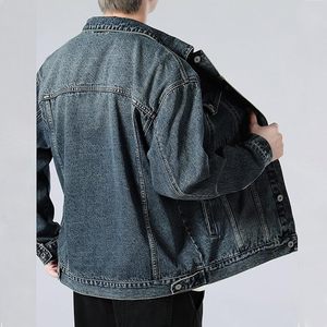 Men's Denim Jacket Casual Button Front Solid Color Regular Fit Stonewashed Autumn 100% Cotton Washable - Product Image 4
