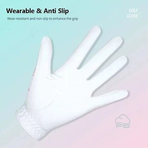 Gants de golf respirants de haute qualité pour hommes, tissu doux, impression par sublimation avec logo personnalisé, fermeture auto-agrippante, prix d'usine - Product Image 2