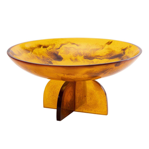 Bol en résine artisanal de haute qualité avec incrustation florale, sans BPA, écologique, couleur et logo personnalisables, compatible lave-vaisselle, pour une table de luxe - Product Image 1