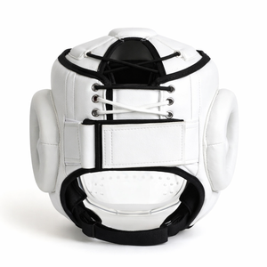 Casque de boxe en cuir de vachette personnalisé OEM pour le kickboxing, le karaté, le taekwondo avec motif facial - Product Image 3