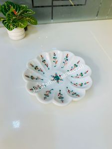 Urli de piedra hecho a mano con diseño floral incrustado para decoración del hogar, venta al por mayor al mejor precio - Product Image 4