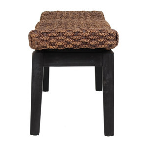 Banco de mimbre tejido hecho a mano natural para asientos interiores y exteriores Bancos de patio - Product Image 6