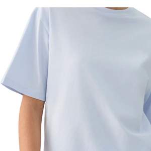 Camiseta de Algodón Extra Grande para Mujer, con Logotipo Personalizado, Corte Holgado Informal, Lisa, sin Estampado, OEM, ODM, Venta al Por Mayor, Moda de Verano - Product Image 2