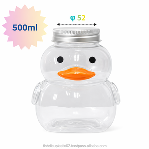 500ml PET Duck Shape Plastic <b>Bottle</b> with Aluminum Lid for Juice Milk Tea <b>Coffee</b> Beverage Packaging - Product Image 4