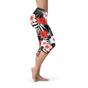 Vêtements de sport pour femmes à imprimé floral, fabrication directe d'usine, pantalon de yoga à taille haute et serré avec poche, leggings sexy - Product Image 3