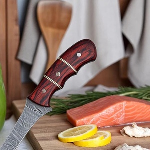 A&M Enterprises Handmade Damascus Steel Fillet Knife Rosewood Handle Steel Cap Decorative Professional Hunting Knives - Product Image 2