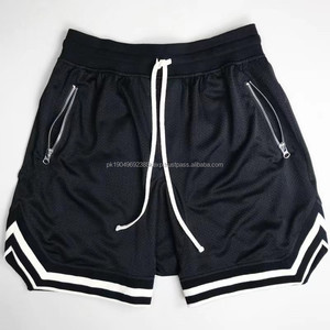 Factory Straight Hair Fitness Shorts Hombres Malla Color sólido Secado rápido Transpirable Casual Deportes Baloncesto Hip Hop Pantalones - Product Image 2
