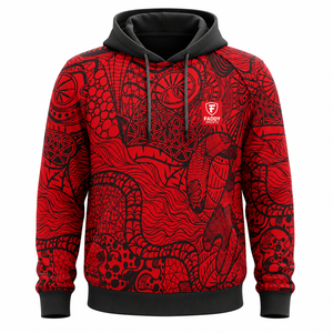 Sweat-shirt de sport pour homme personnalisé par sublimation, imprimé graphique rouge, pull d'entraînement, sweat-shirt de gym respirant, sweat-shirt d'entraînement athlétique - Product Image 1