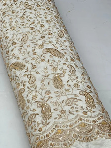 Wholesale Luxury Beaded Lace Fabric Embroidery <b>Sequin</b> Mesh Fabric Bridal Wedding Dress Party Wear <b>Material</b> - Product Image 4