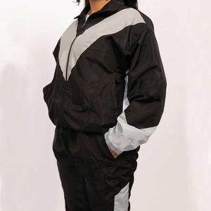 Ensemble survêtement femme color block coupe-vent rétro avec veste zippée et pantalon de jogging 2 pièces - Product Image 5