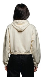 Women's Cropped Hoodie Full Sleeve Cartoon Print Knitted Sweatshirt Casual Autumn Wear With Pockets Drop-Shoulder Design - Product Image 6